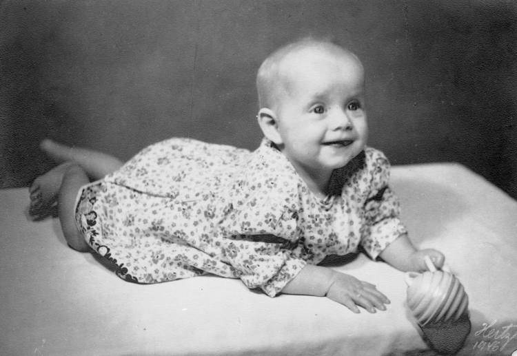 Portræt af Birgitte som baby